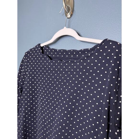 Croft & Barrow 3/4 Sleeve Shirt Women's Size XXL Scalloped Neckline Polka Dot - Picture 3 of 6